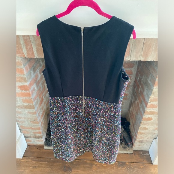 Diane von Furstenberg Carrie II Colorful Round Neck Solid Half Back Tweed sz 10 - Picture 12 of 13